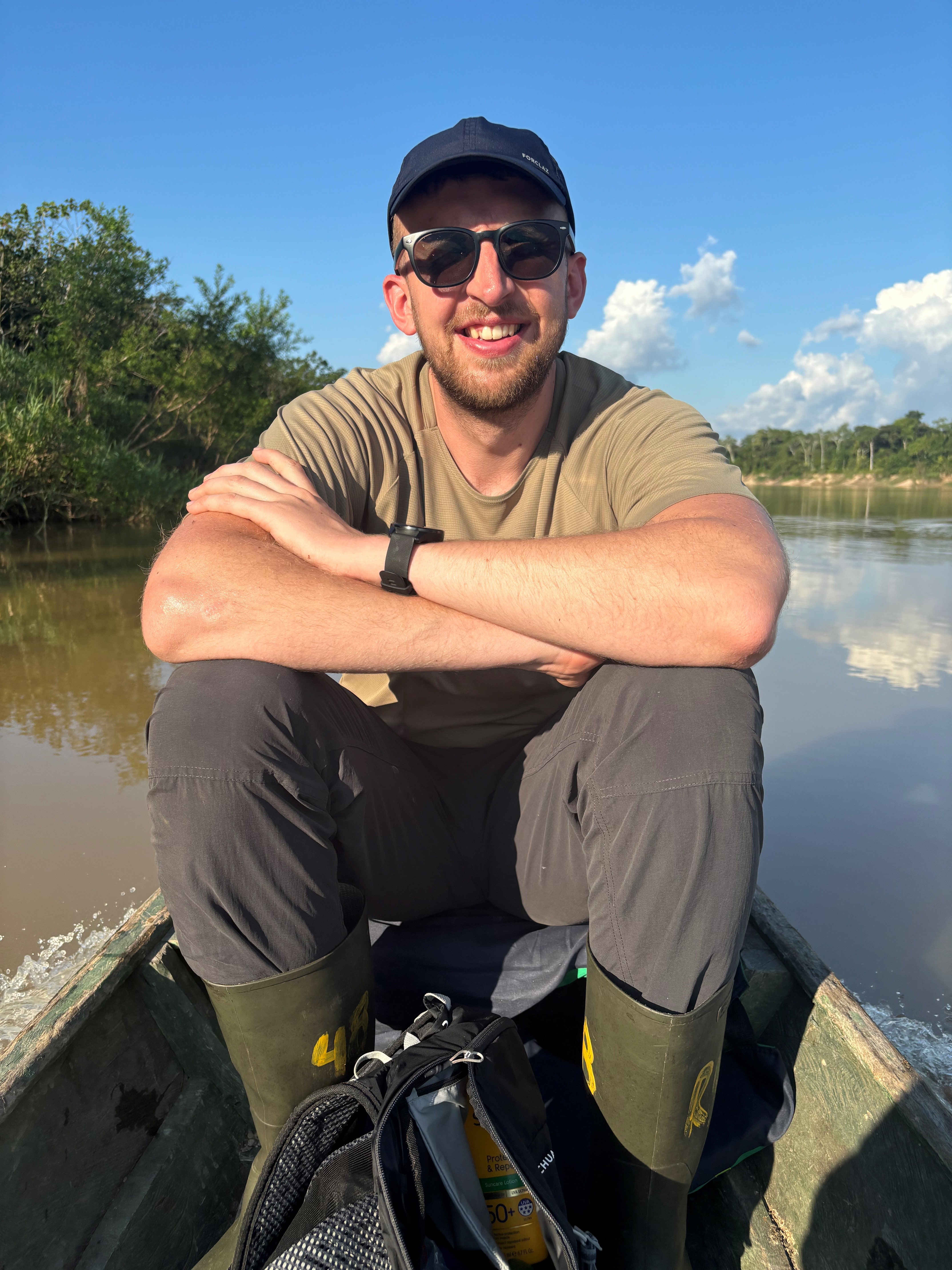 Alex Paterson in boat