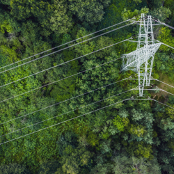 Ariel view of power lines
