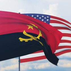American and Angolan Flags
