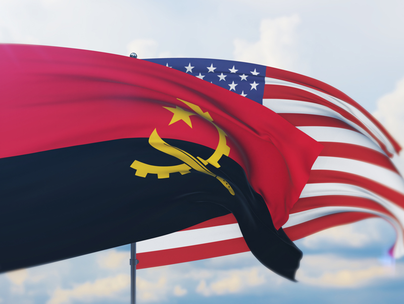 American and Angolan Flags